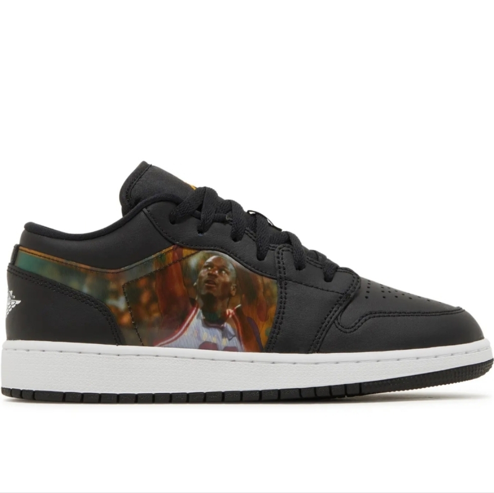 🧨Air Jordan 1 Low GS 'Hologram' Black with Holographic Detail